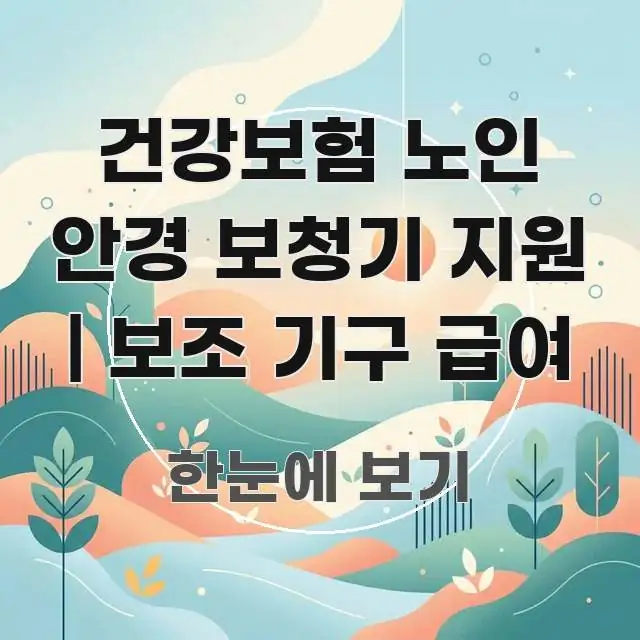 건강보험 노인 안경 보청기 지원 | 보조 기구 급여 바로 활용 가능한 카드뉴스 스타일 이미지 - 설명을 돕는 이미지