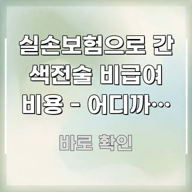 실손보험으로 간 색전술 비급여 비용 - 어디까지 되나요 주요 포인트를 요약한 읽기 좋은 정보 카드