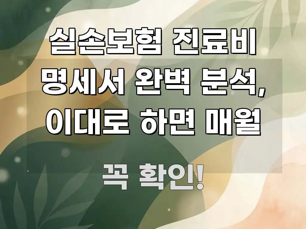 실손보험 진료비 명세서 완벽 분석, 이대로 하면 매월 흥미롭게 구성한 깔끔한 인포그래픽 표지 - 글 흐름을 돕는 시각 자료