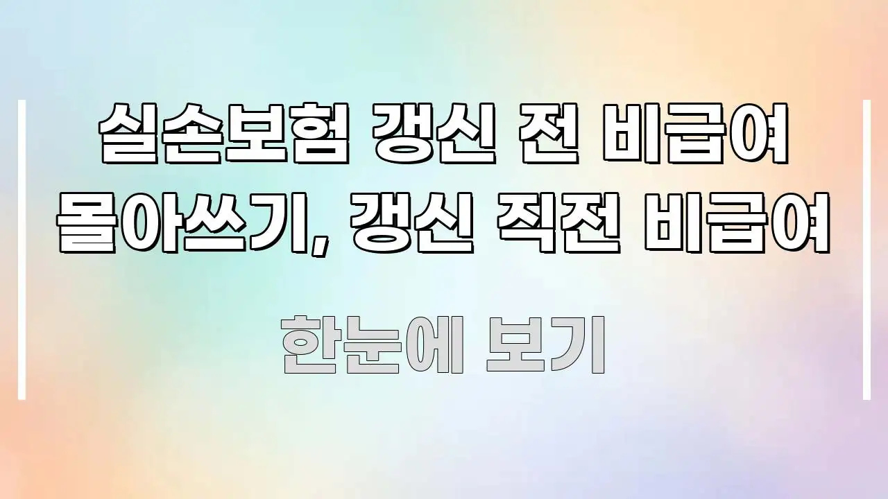 실손보험 갱신 전 비급여 몰아쓰기, 갱신 직전 비급여 실생활에 도움되는 포스트 대표 비주얼 이미지 - 활용 예시 이미지