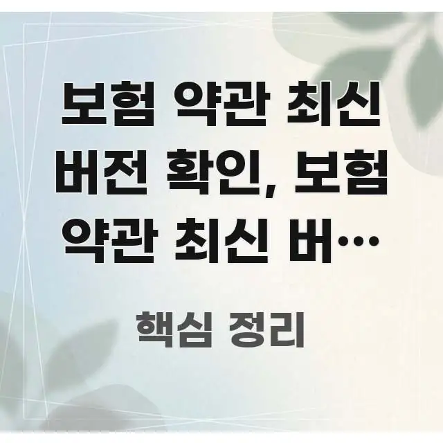 보험 약관 최신 버전 확인, 보험 약관 최신 버전 확인 쉽게 읽히는 블로그 섹션 구분 이미지 - 글 흐름을 돕는 시각 자료