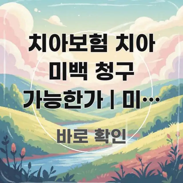 치아보험 치아 미백 청구 가능한가 | 미백 시술 보험 알기 쉽게 정리한 블로그 대표 이미지 - 내용 요약을 위한 이미지