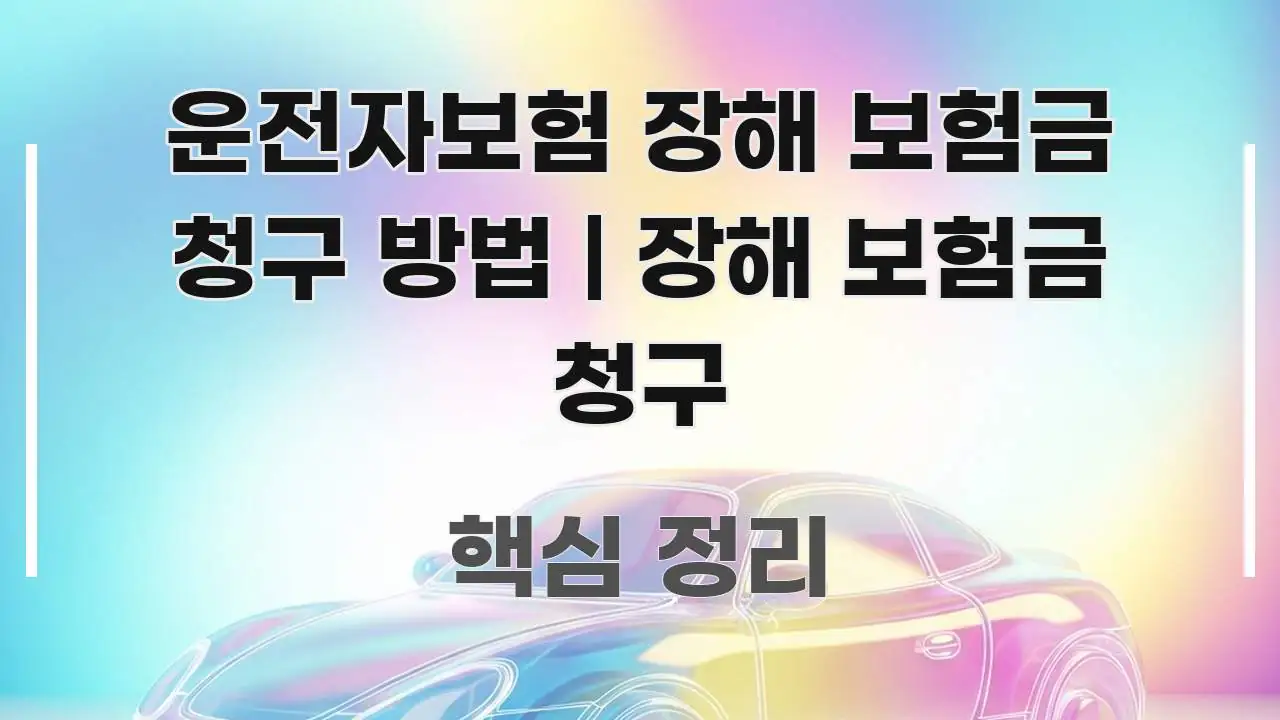 운전자보험 장해 보험금 청구 방법 | 장해 보험금 청구 효율적으로 구성된 포스트 대표 비주얼 이미지