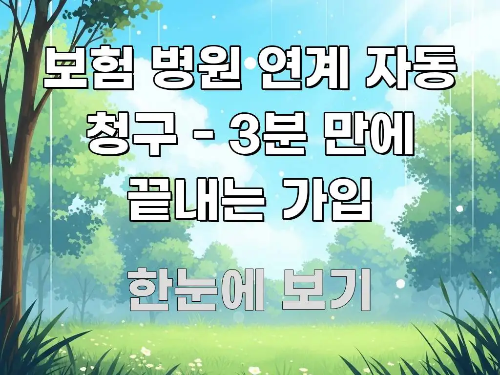보험 병원 연계 자동 청구 - 3분 만에 끝내는 가입 구조적으로 정리된 가독성 높은 정보 이미지