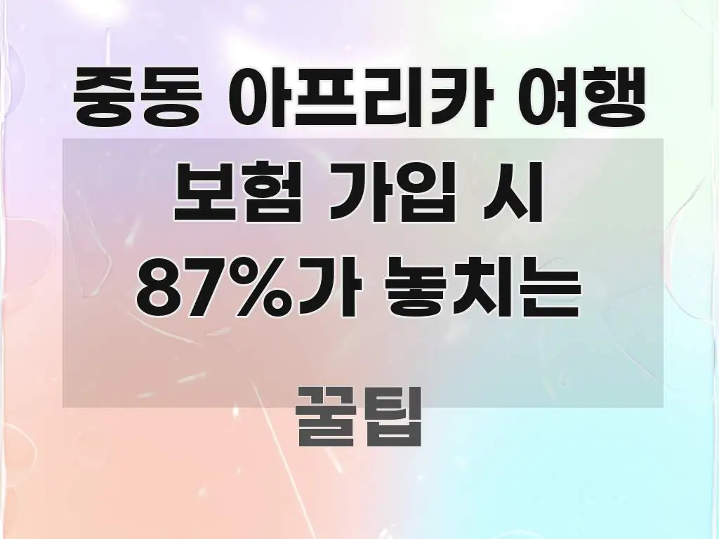중동 아프리카 여행 보험 가입 시 87%가 놓치는 핵심 정보 중심의 글 소개 썸네일 이미지 - 참고용 이미지