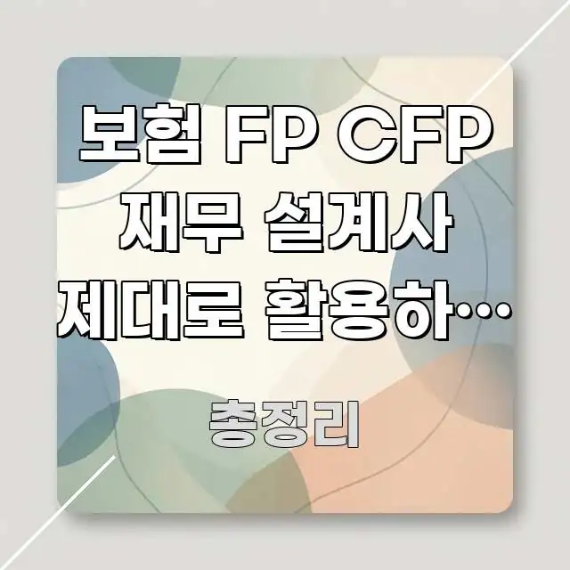 보험 FP CFP 재무 설계사 제대로 활용하는 법, 흐름을 잡아주는 정보 요약 인포그래픽 이미지