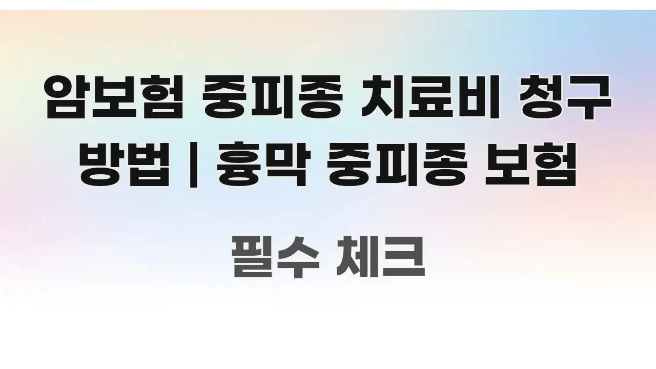 암보험 중피종 치료비 청구 방법 | 흉막 중피종 보험 바로 활용 가능한 블로그 대표 이미지 - 설명을 돕는 이미지