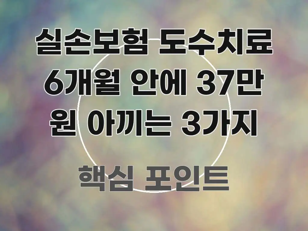 실손보험 도수치료 6개월 안에 37만 원 아끼는 3가지 가독성 높게 정리한 정보 정리 카드 이미지 - 독자 이해를 위한 이미지