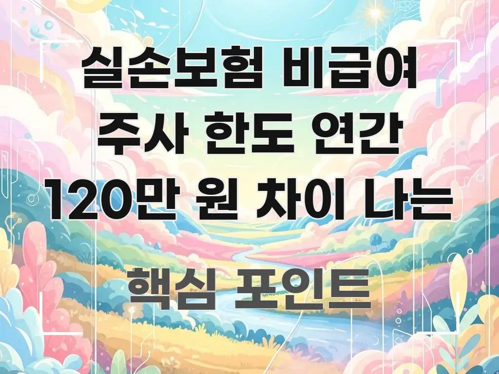 실손보험 비급여 주사 한도 연간 120만 원 차이 나는 쉽게 따라할 수 있는 핵심 정보 비주얼 - 본문 내용과 연관된 이미지