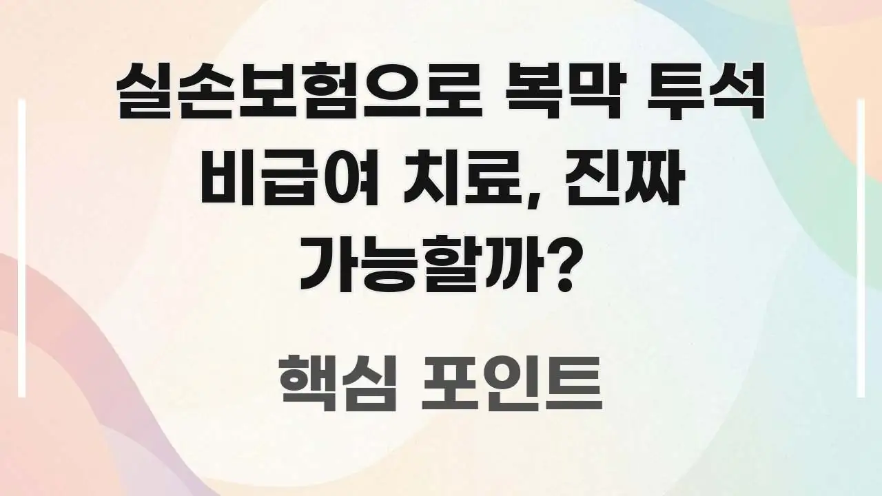 실손보험으로 복막 투석 비급여 치료, 진짜 가능할까? 간결하고 명료한 블로그 섹션 구분 이미지 - 활용 예시 이미지