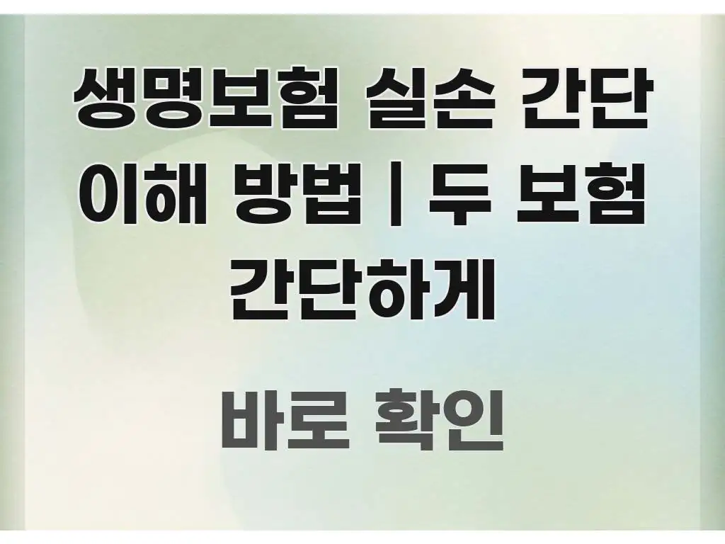 생명보험 실손 간단 이해 방법 | 두 보험 간단하게 가독성 높게 정리한 핵심 요약 디자인 카드