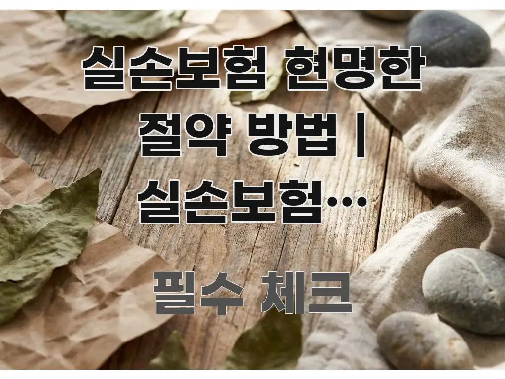 실손보험 현명한 절약 방법 | 실손보험을 현명하게 한눈에 보기 좋게 요약한 정보 전달형 표지 이미지 - 내용 요약을 위한 이미지