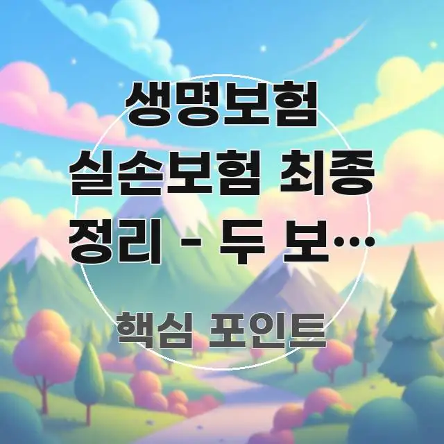 생명보험 실손보험 최종 정리 - 두 보험 비교 비용 핵심 내용을 정리한 블로그 포스트 커버 이미지 - 가독성을 높이는 이미지