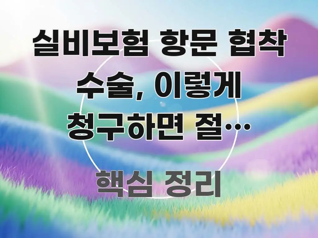 실비보험 항문 협착 수술, 이렇게 청구하면 절대 놓치지 중요 내용만 뽑은 텍스트 포스터 이미지 - 본문 내용과 연관된 이미지