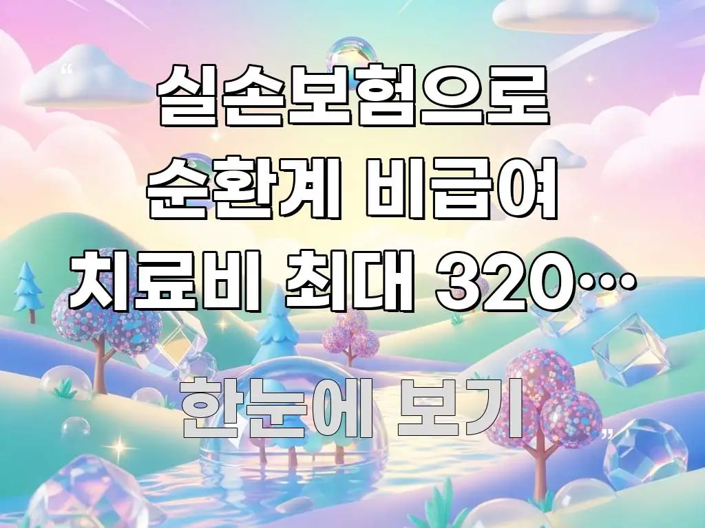 실손보험으로 순환계 비급여 치료비 최대 320만 원 꼭 필요한 정보만 담은 블로그 헤더 이미지 - 글 흐름을 돕는 시각 자료