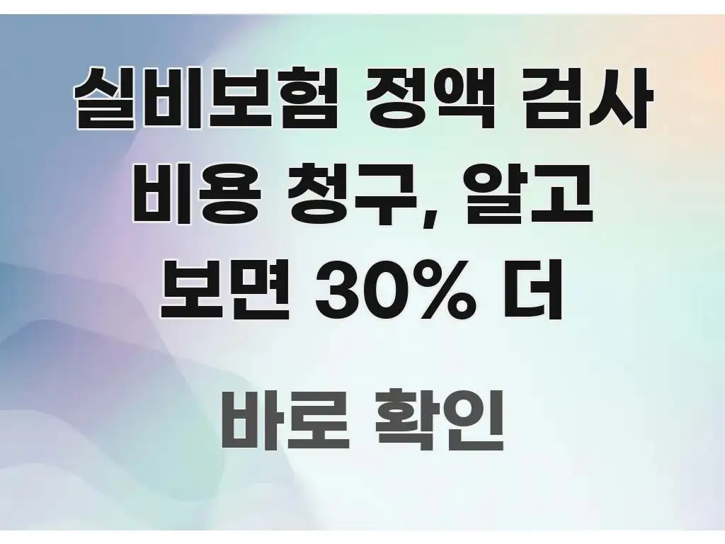 실비보험 정액 검사 비용 청구, 알고 보면 30% 더 요점만 뽑아낸 텍스트형 카드뉴스 표지 이미지 - 본문 내용과 연관된 이미지