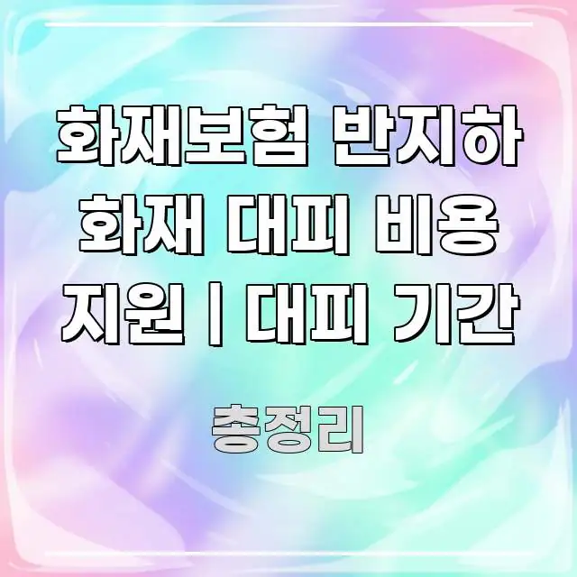 화재보험 반지하 화재 대피 비용 지원 | 대피 기간 명확하게 정리된 핵심 정리 썸네일 이미지