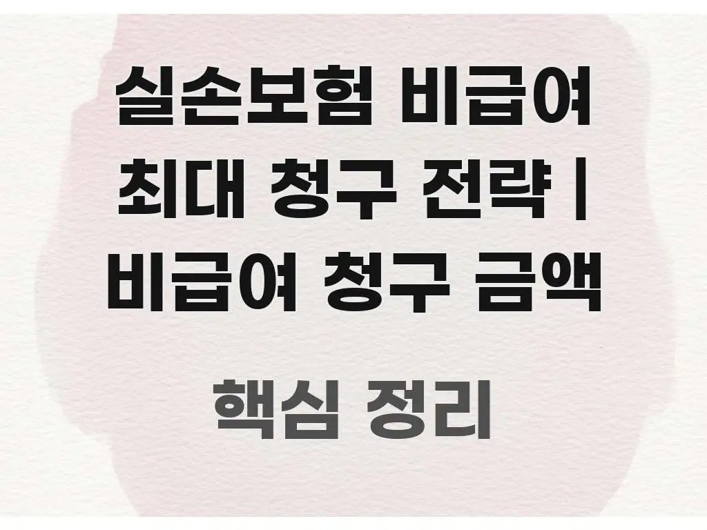실손보험 비급여 최대 청구 전략 | 비급여 청구 금액 실생활에 도움되는 핵심 요약 디자인 카드