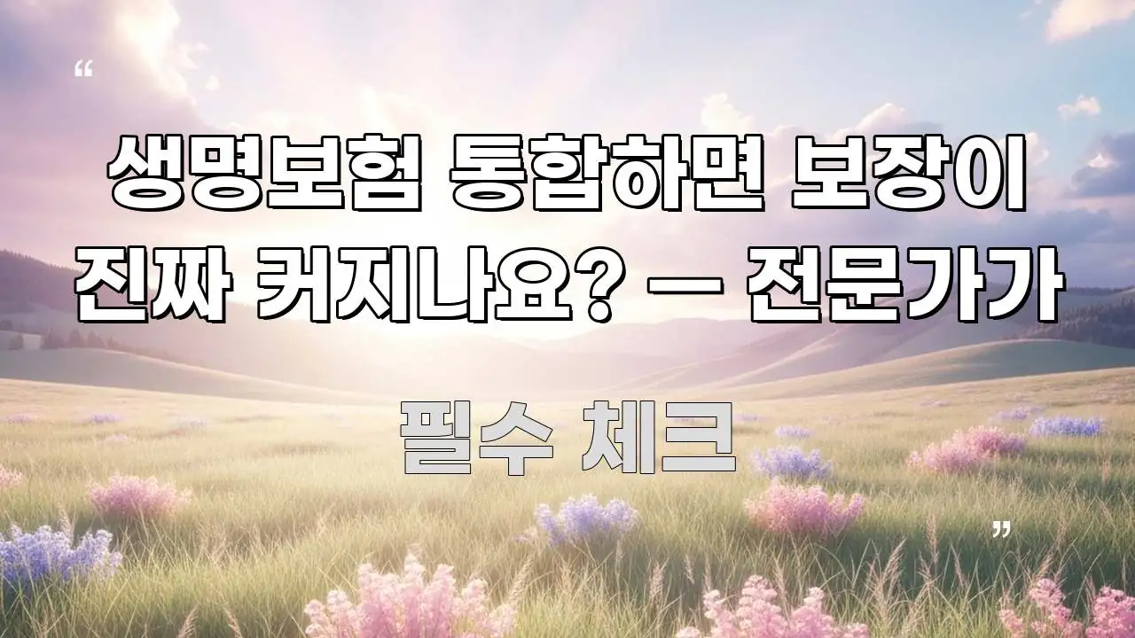 생명보험 통합하면 보장이 진짜 커지나요? — 전문가가 실용적으로 정리한 글 소개 썸네일 이미지 - 활용 예시 이미지