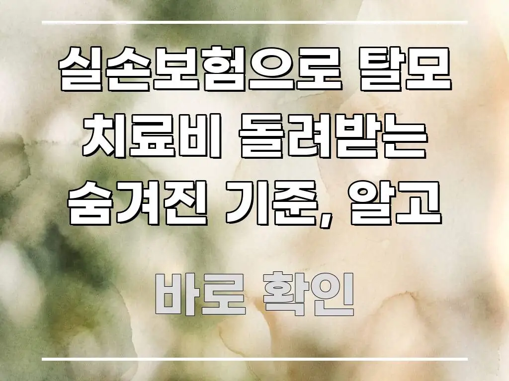 실손보험으로 탈모 치료비 돌려받는 숨겨진 기준, 알고 실생활에 도움되는 텍스트 포스터 이미지 - 활용 예시 이미지
