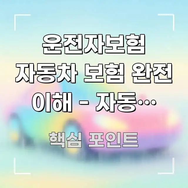 운전자보험 자동차 보험 완전 이해 - 자동차 보험 꼭 알아야 할 정보를 담은 포스트 대표 비주얼 이미지