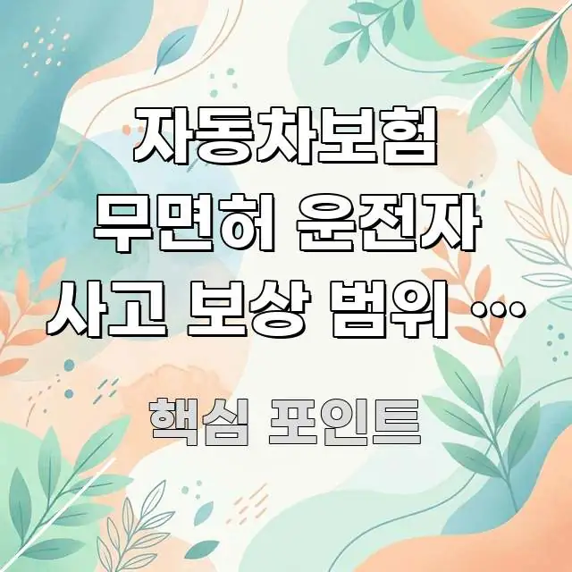 자동차보험 무면허 운전자 사고 보상 범위 | 가족 중 흥미롭게 구성한 읽기 좋은 정보 카드 - 본문 내용과 연관된 이미지