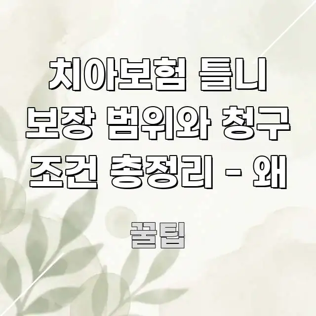 치아보험 틀니 보장 범위와 청구 조건 총정리 - 왜 명확하게 정리된 콘텐츠 요약 표지 이미지 - 본문 내용과 연관된 이미지