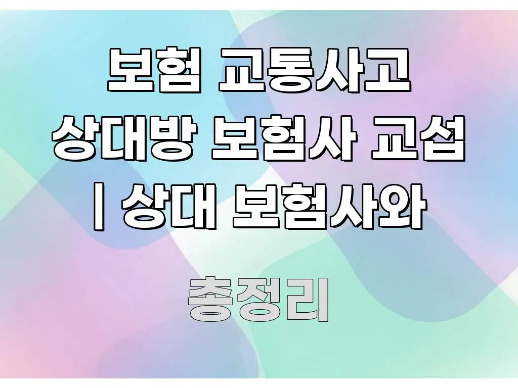 보험 교통사고 상대방 보험사 교섭 | 상대 보험사와 독자를 위해 선별한 블로그 섹션 구분 이미지 - 독자 이해를 위한 이미지