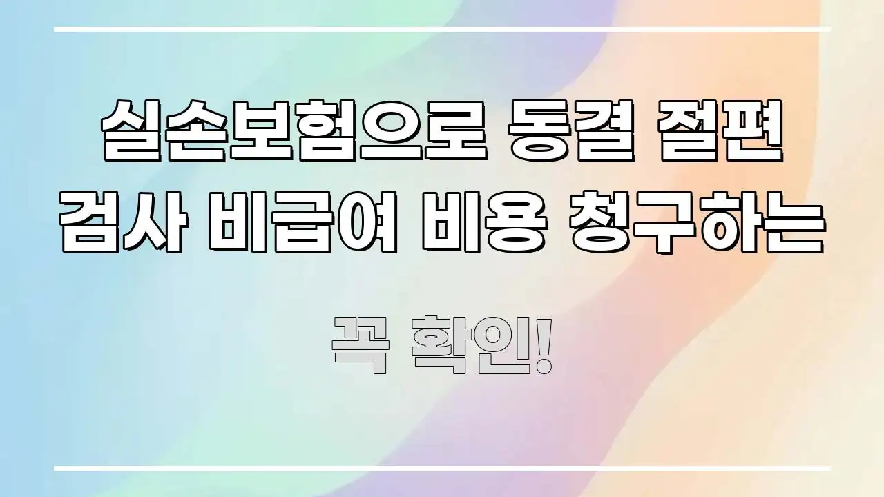 실손보험으로 동결 절편 검사 비급여 비용 청구하는 실생활에 도움되는 정보 요약 포스터 - 참고용 이미지