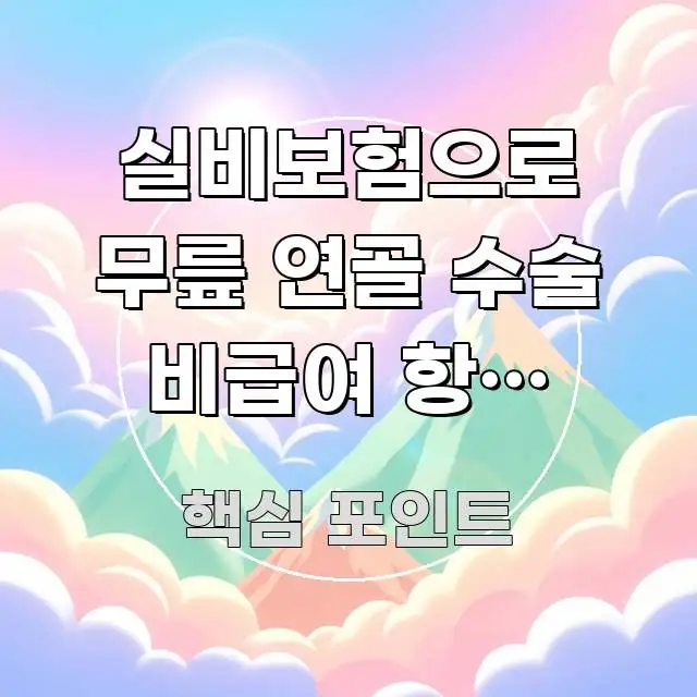 실비보험으로 무릎 연골 수술 비급여 항목 얼마나 깔끔하게 정리된 정보 전달형 표지 이미지 - 본문 내용과 연관된 이미지