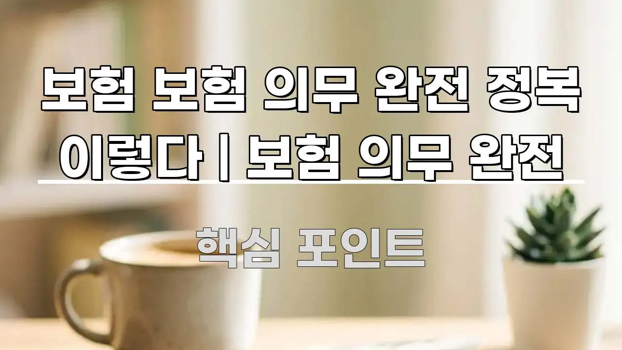 보험 보험 의무 완전 정복 이렇다 | 보험 의무 완전 중요 내용만 뽑은 핵심 정보 비주얼 - 참고용 이미지