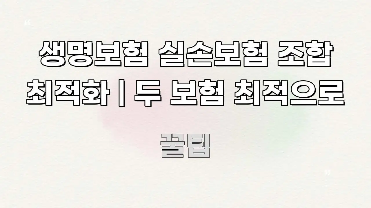 생명보험 실손보험 조합 최적화 | 두 보험 최적으로 빠르게 이해할 수 있는 핵심 요약 디자인 카드 - 설명을 돕는 이미지