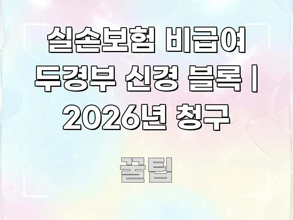 실손보험 비급여 두경부 신경 블록 | 2026년 청구 핵심 정보를 압축한 스마트 정보 카드 - 참고용 이미지