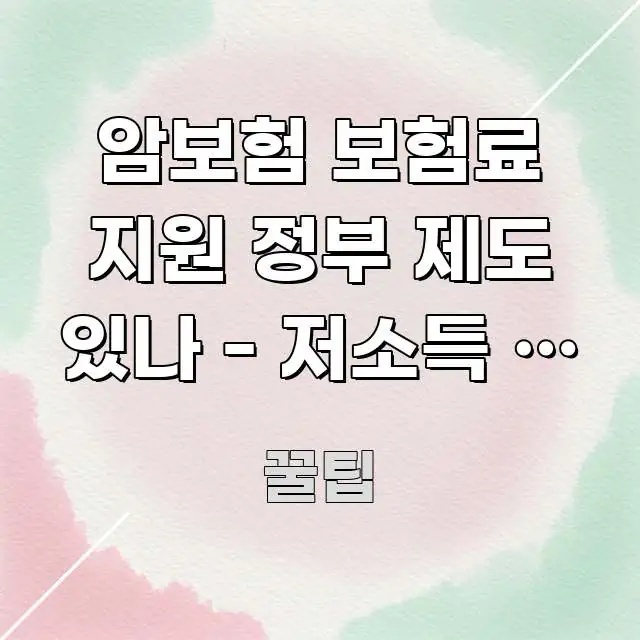 암보험 보험료 지원 정부 제도 있나 - 저소득 암 환자 꼭 필요한 정보만 담은 텍스트 기반 블로그 이미지 - 글 흐름을 돕는 시각 자료