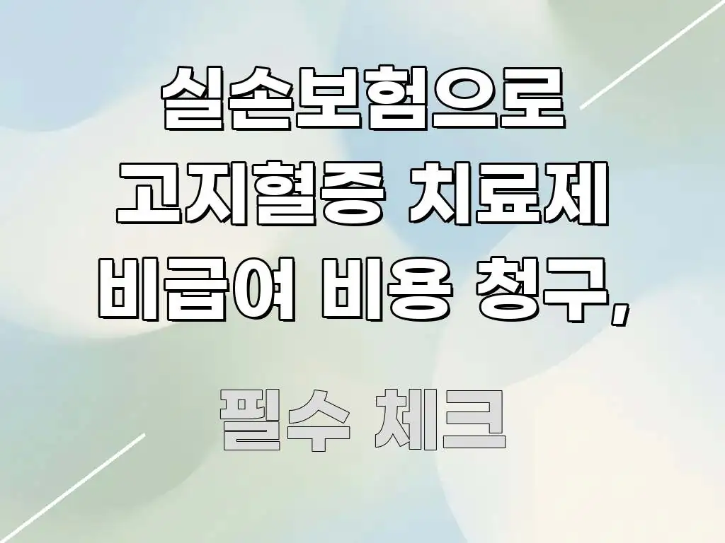 실손보험으로 고지혈증 치료제 비급여 비용 청구, 쉽게 읽히는 정보 요약 인포그래픽 이미지