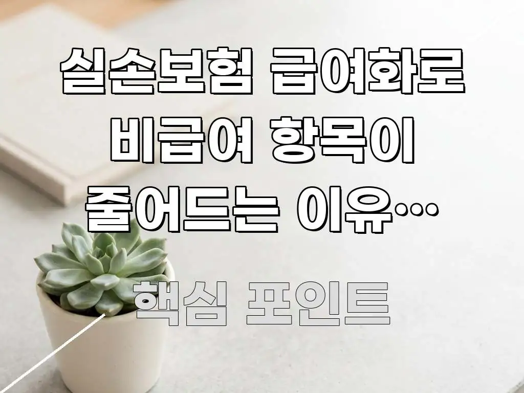 실손보험 급여화로 비급여 항목이 줄어드는 이유와 대응 핵심 요점 중심의 블로그용 카드뉴스 썸네일 - 설명을 돕는 이미지