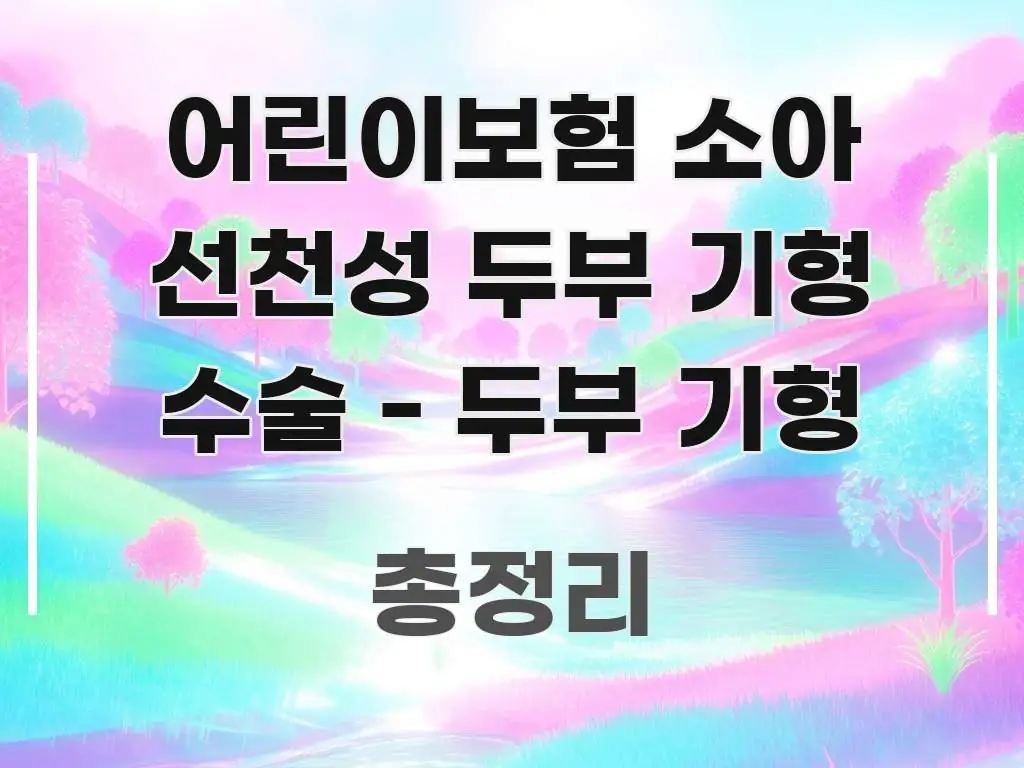 어린이보험 소아 선천성 두부 기형 수술 - 두부 기형 핵심 개념을 담은 타이포그래피 블로그 표지 - 가독성을 높이는 이미지