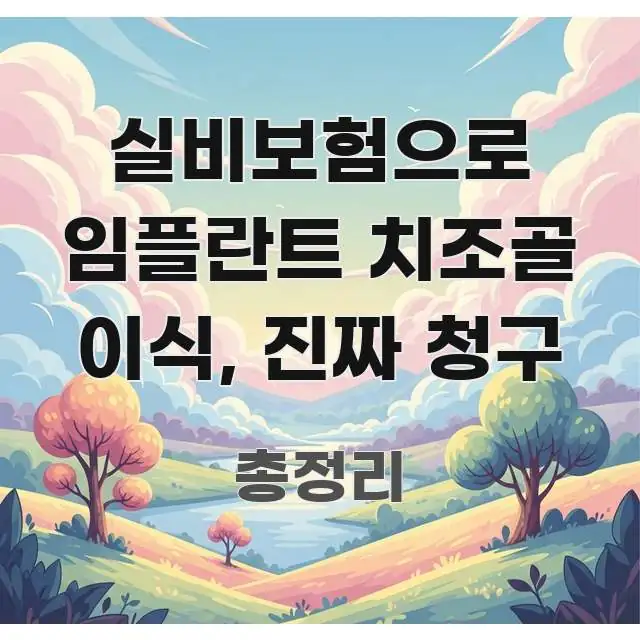 실비보험으로 임플란트 치조골 이식, 진짜 청구 핵심 정보를 압축한 심플 타이포그래피 표지 - 글 흐름을 돕는 시각 자료