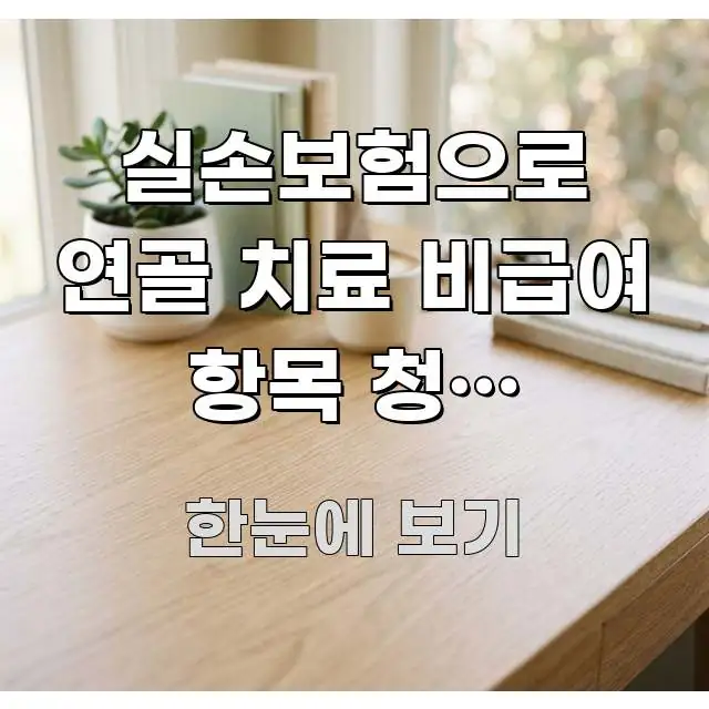 실손보험으로 연골 치료 비급여 항목 청구 가능할까? 깔끔하게 정리된 텍스트 기반 블로그 이미지 - 설명을 돕는 이미지