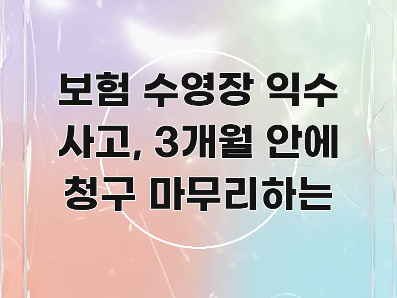 보험 수영장 익수 사고, 3개월 안에 청구 마무리하는 전문가가 선별한 심플 타이포그래피 표지 - 설명을 돕는 이미지