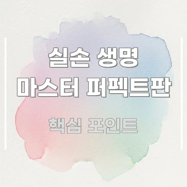 실손 생명 마스터 퍼펙트판 한눈에 보기 좋게 요약한 정보 정리 카드 이미지