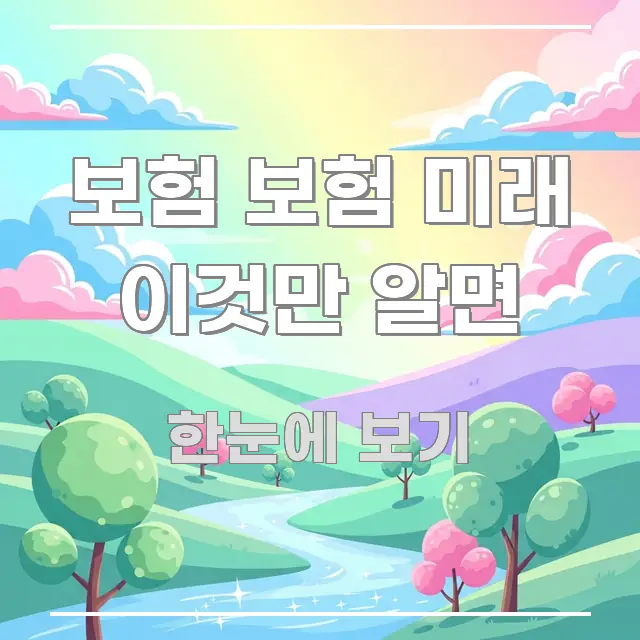 보험 보험 미래 이것만 알면 쉽게 읽히는 핵심 정보 비주얼 - 내용 요약을 위한 이미지