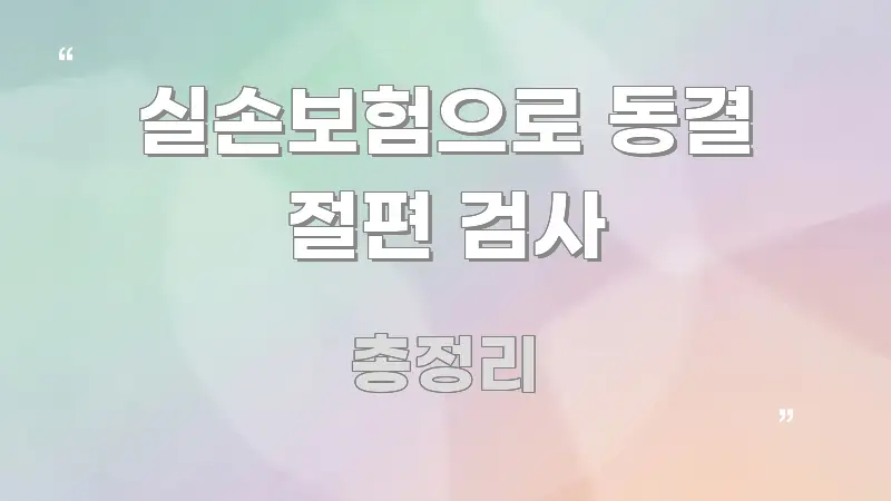 실손보험으로 동결 절편 검사 한눈에 보기 좋게 요약한 정보 전달형 표지 이미지 - 독자 이해를 위한 이미지