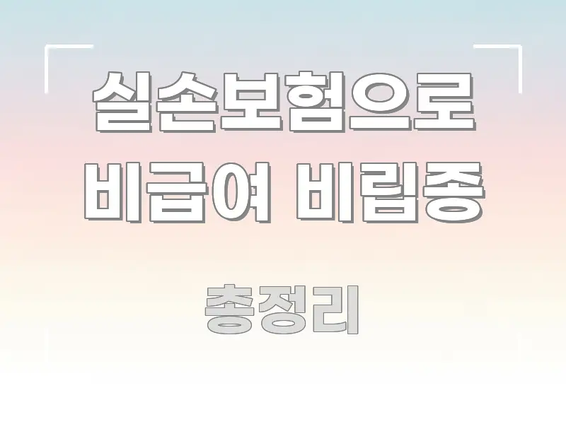 실손보험으로 비급여 비립종 한눈에 보기 좋게 요약한 정보 전달형 표지 이미지