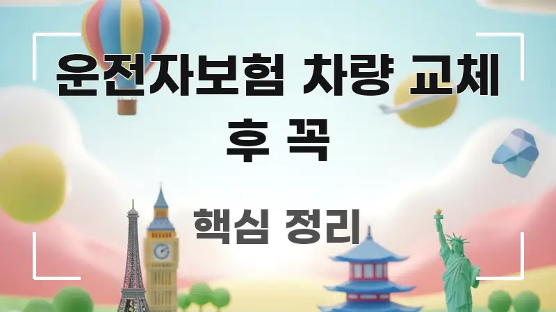 운전자보험 차량 교체 후 꼭 핵심 개념을 담은 블로그 헤더 이미지