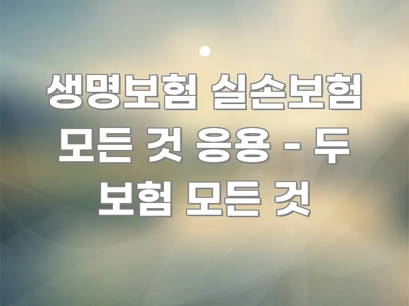 생명보험 실손보험 모든 것 응용 - 두 보험 모든 것 효율적으로 구성된 포스트 대표 비주얼 이미지 - 내용 요약을 위한 이미지