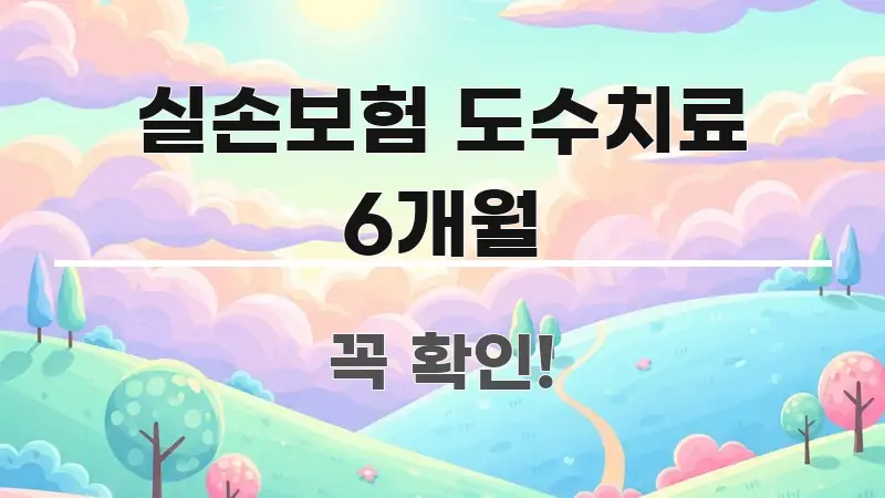 실손보험 도수치료 6개월 명확하게 정리된 텍스트형 카드뉴스 표지 이미지 - 내용 요약을 위한 이미지