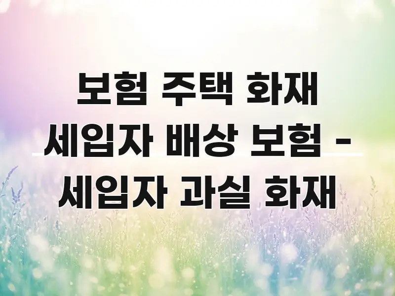 보험 주택 화재 세입자 배상 보험 - 세입자 과실 화재 핵심만 담은 정보 정리 카드 이미지 - 설명을 돕는 이미지