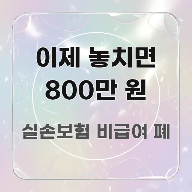 이제 놓치면 800만 원 구조적으로 정리된 핵심 정리 썸네일 이미지 - 독자 이해를 위한 이미지