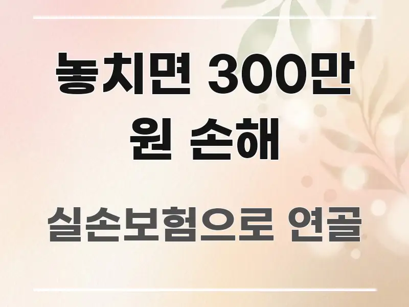 놓치면 300만 원 손해 이해하기 쉬운 깔끔한 인포그래픽 표지